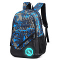 Custom High School Boys Girls Water Resistant Nylon Full Print Luminous Laptop Backpack Bags